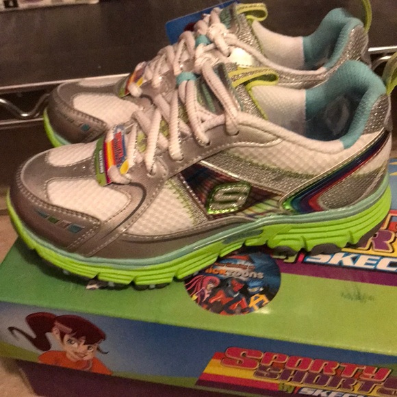 176 Skechers sporty shorty hi lites 80475L/SLLM LIME girls shoes size 11 12 13 1 - Picture 4 of 8